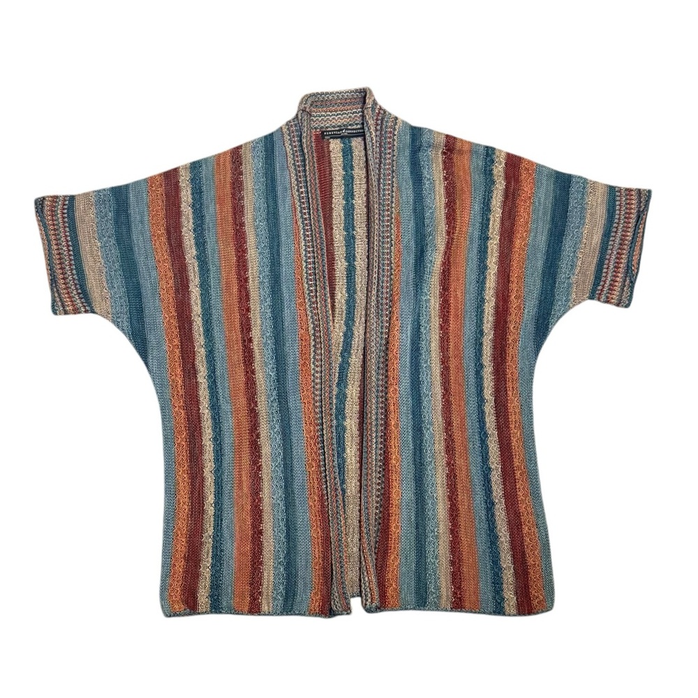 Peruvian Connection Maras Pima Cotton Multicolored Boho Cardigan Womens Size S - Picture 6 of 12